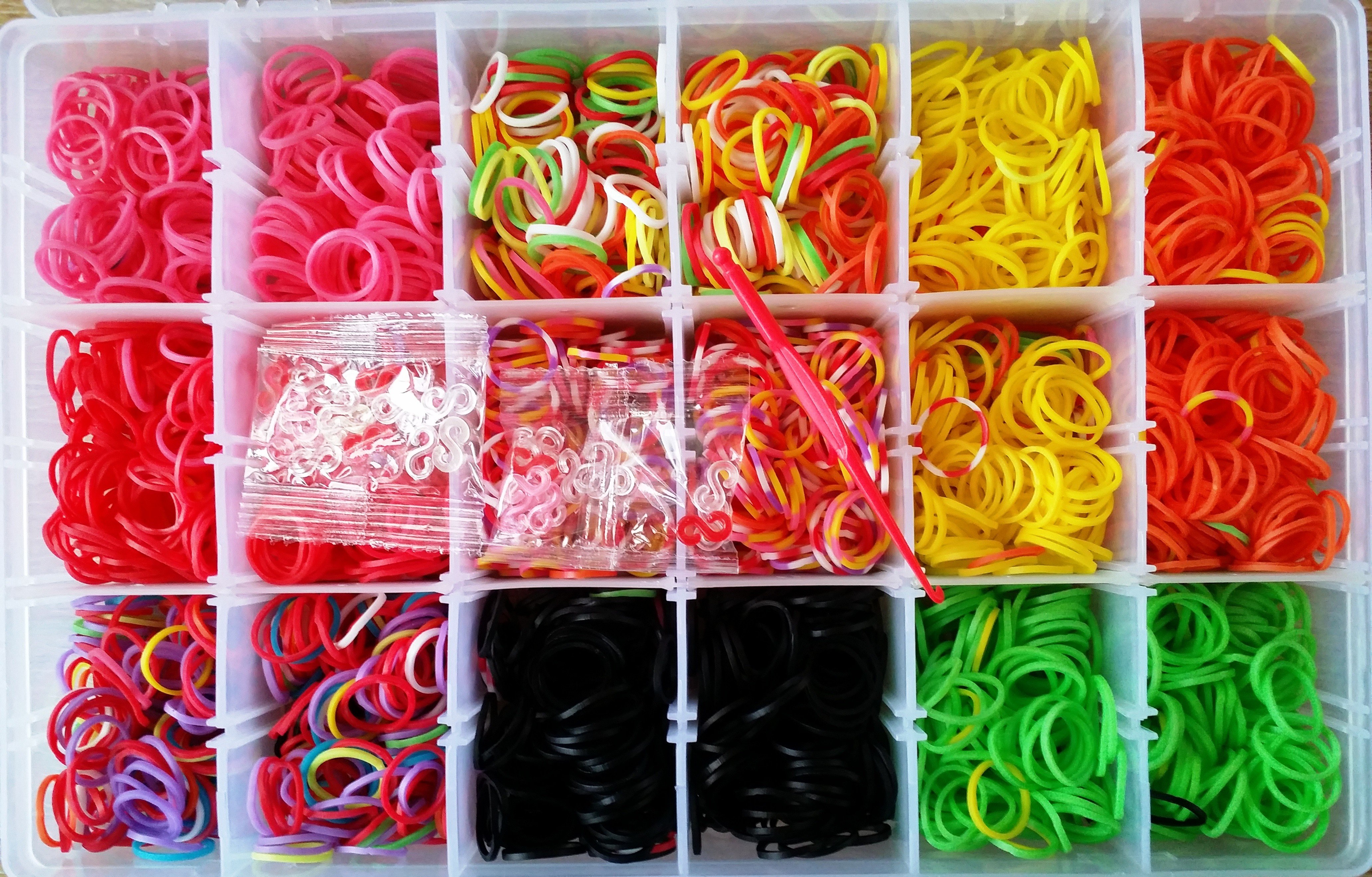 1 X 1800pcs Bands Loom Band Kit With S Sclips And Tool