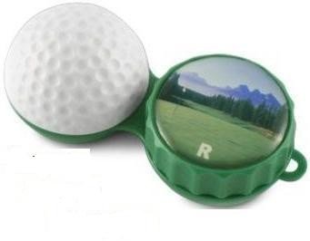 Golf Ball 3D Contact Lenses Storage Soaking Case 