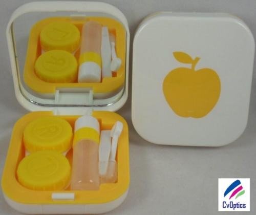 Yellow Apple Contact Lens Travel Kit With Mirror