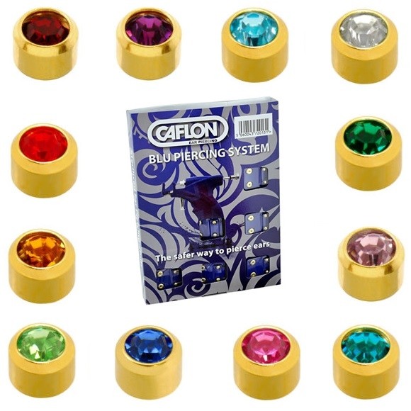 Pack Of 12 Caflon Mini Birthstones Assorted Ear Piercing Studs - 24ct