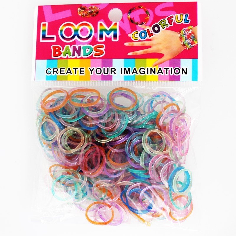 Glitter Loom Bands (Assorted Colours) 300s 12 Packs