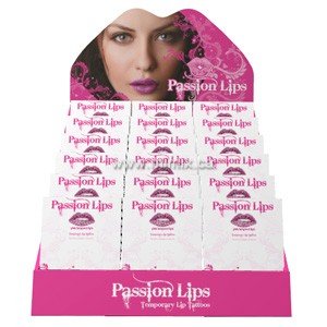 An Empty Display Stand For Your Passion Lips Temporary Lip Tattoos