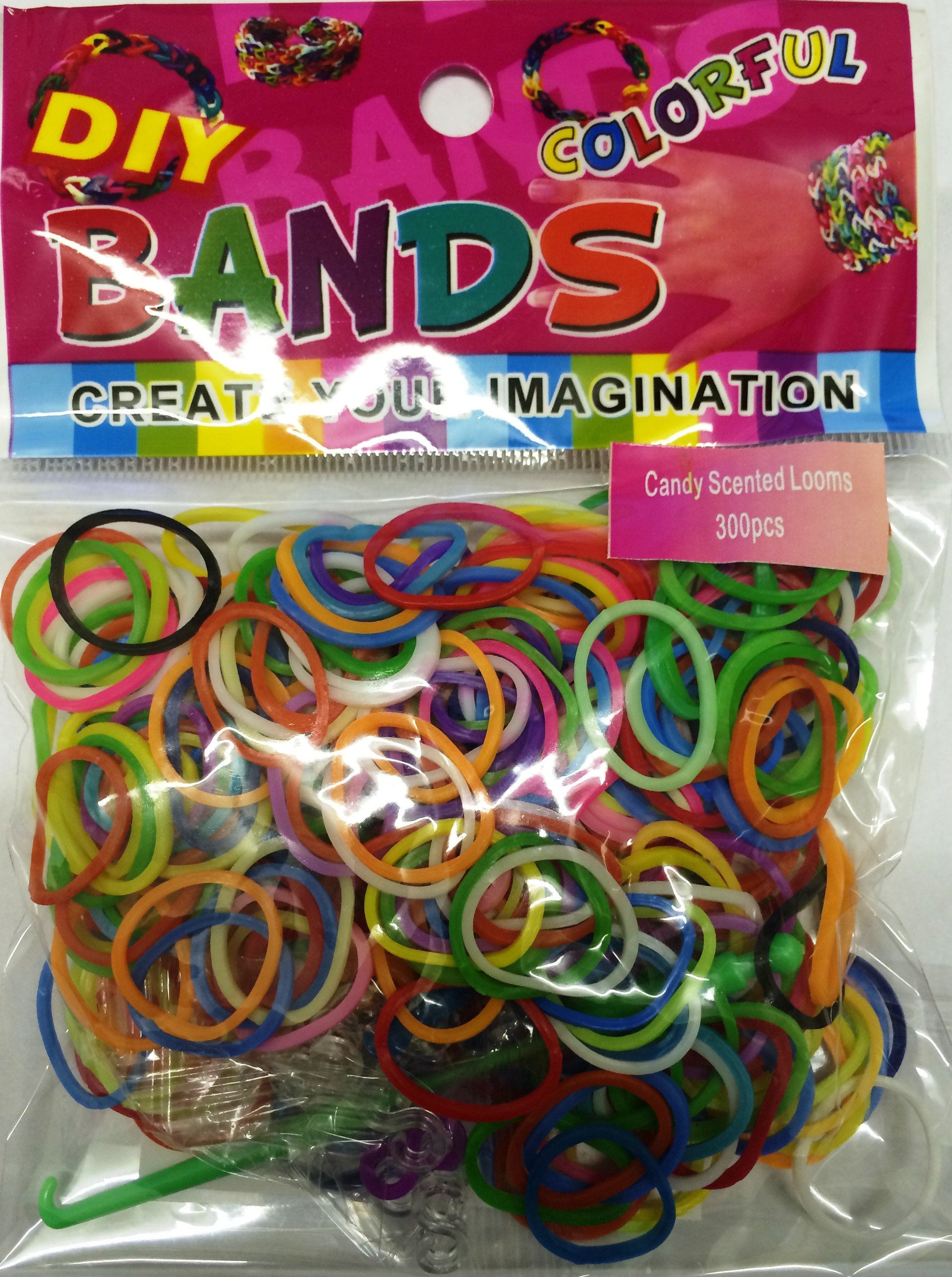Colourful Loom Bands (Candy Scented 300s) 12 Packs