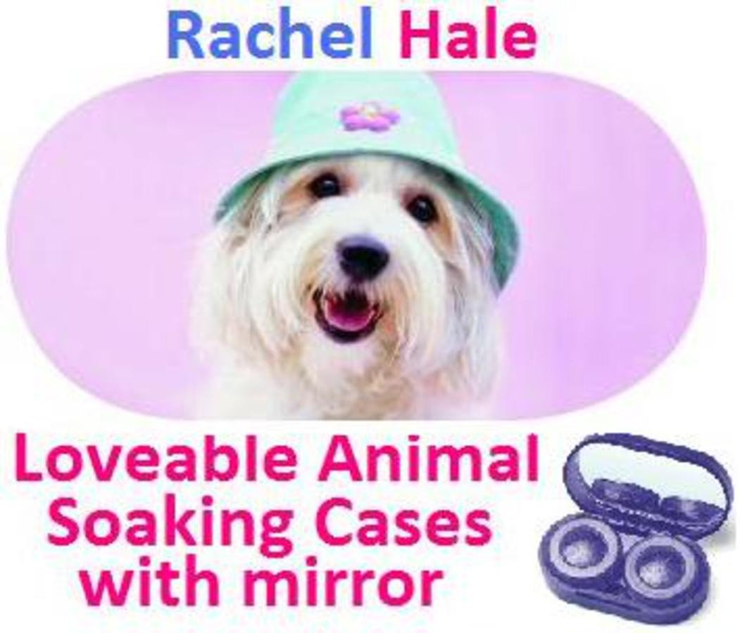 White Puppy In a Hat Rachel Hale Contact Lens Soaking Case