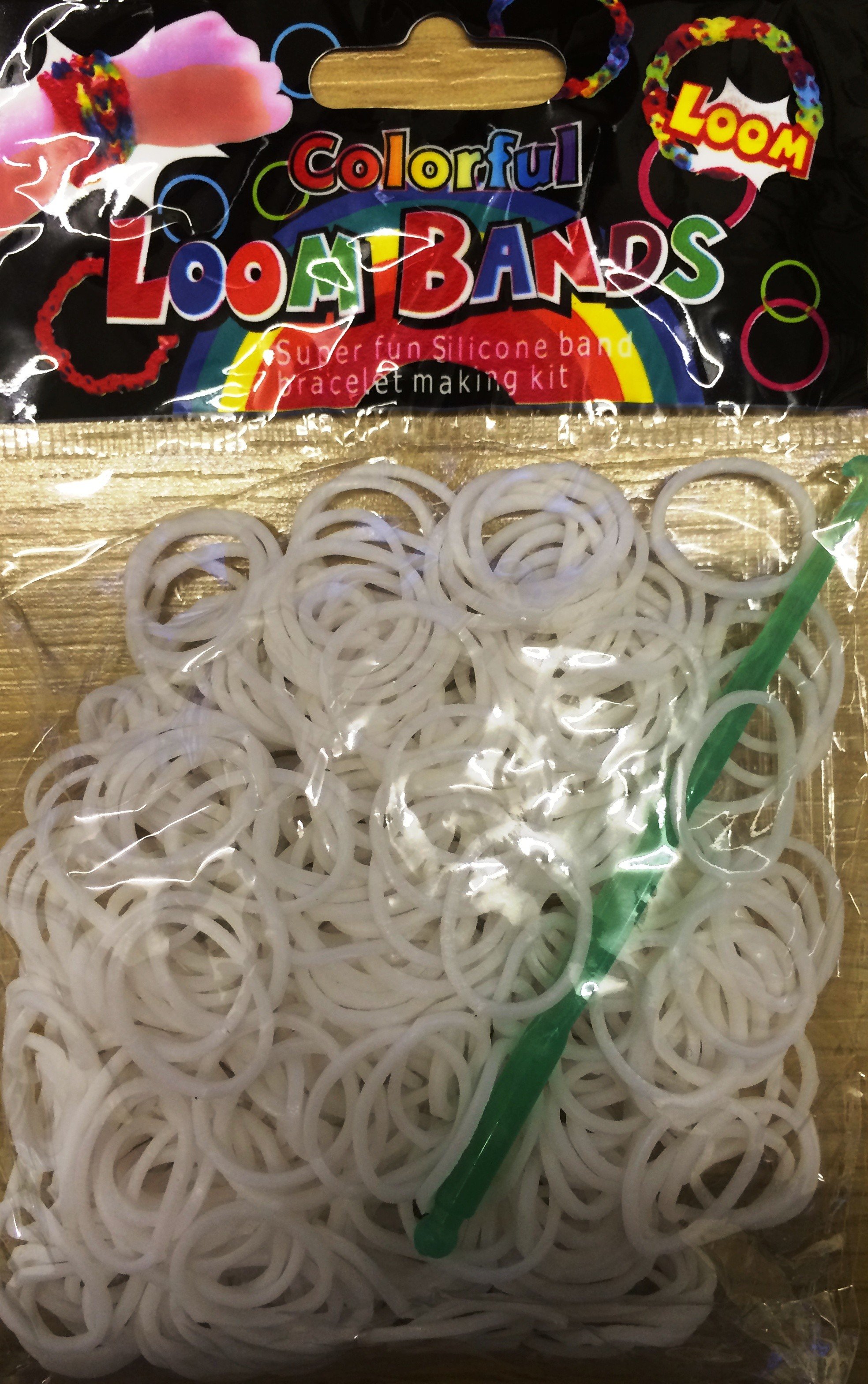 Colourful Loom Bands White Block 300's 12 Packs