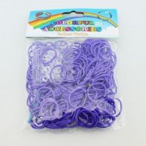 Colourful Loom Bands (Purple Block Colour) 12 Packs