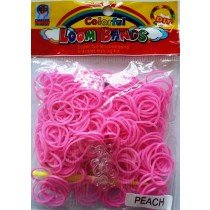 Colourful Loom Bands Soft Pink Peach Colour (Peach Scented 300s) 12 Packs