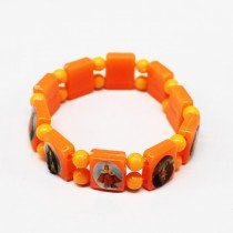Rosary Type Bracelets - Orange Neon 