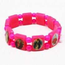 Rosary Type Bracelets - Pink Neon Colours 