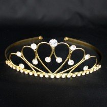 Bridal Tiara Heart & Diamond- Gold (30134)