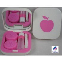 Pink Apple Contact Lens Travel Kit With Mirror