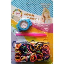 4 x New Loom Band Watch DIY Kit With Loom Bands S Clips Tool And Watch