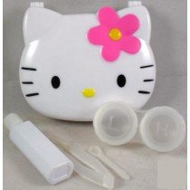 White Hello Kitty Contact Lens Storage Soaking Travel Kit