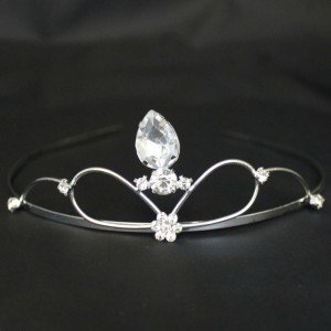 Bridal Tiara - Silver With Big Diamond (T2169)