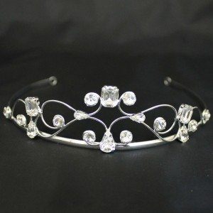 Bridal Tiara Plaited Diamonds - Silver (40403)