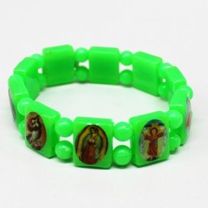 Rosary Type Bracelets - Green Neon Colours