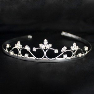 Bridal Tiara - Silver & White Diamond