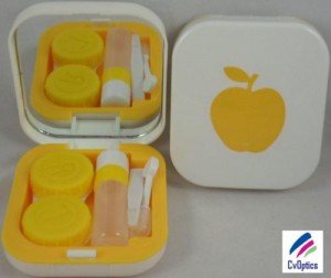 Yellow Apple Contact Lens Travel Kit With Mirror