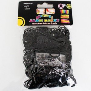 Colourful Loom Bands (Black Block Colour) 12 Packs