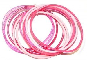 Gummy Bangles - Pink Assorted (12 Packs of 12)