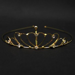 Bridal Tiara Heart Shaped Gold (6351)