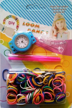 4 x New Loom Band Watch DIY Kit With Loom Bands S Clips Tool And Watch