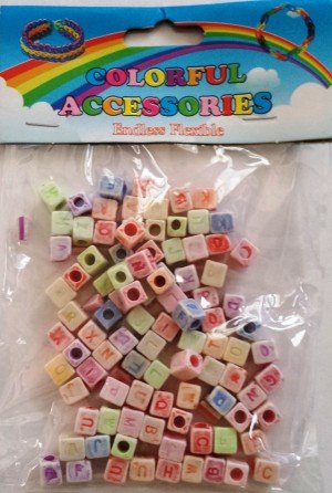 20 X Packs Of Alphabet Loom Band Beads (Pastel)