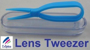Blue Scissor Style Tweezers For Handling Contact Lenses 