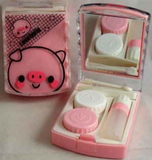 Lovely Pink Pig Contact Lens Storage Soaking Travel Kit